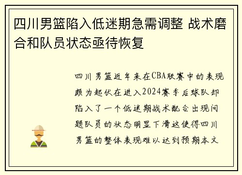 四川男篮陷入低迷期急需调整 战术磨合和队员状态亟待恢复